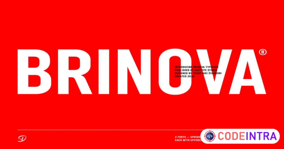 Brinova Premium Design Font - OTF, TTF, WOFF2 - Codeintra