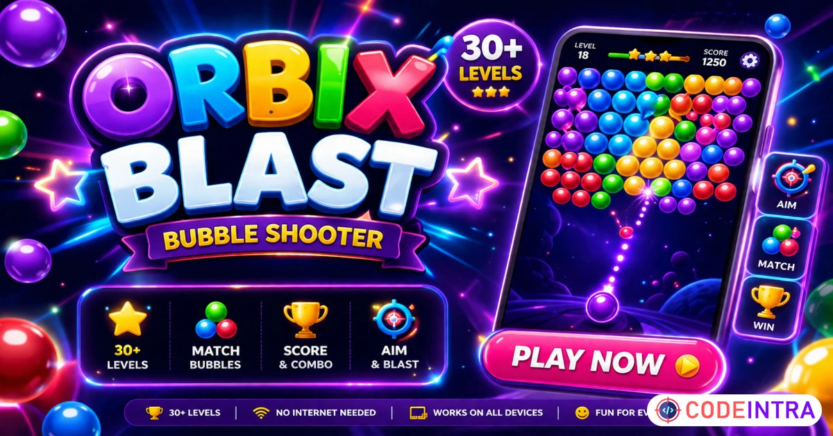 Product featured image Bubble Shooter | Colorful HTML5 Game - Codeintra