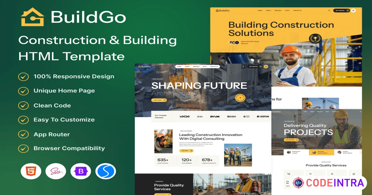 BuildGo - Construction & Building HTML Template - Codeintra