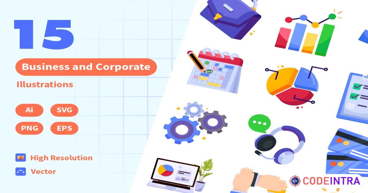 Business and Corporate Cartoon Illustration - Codeintra