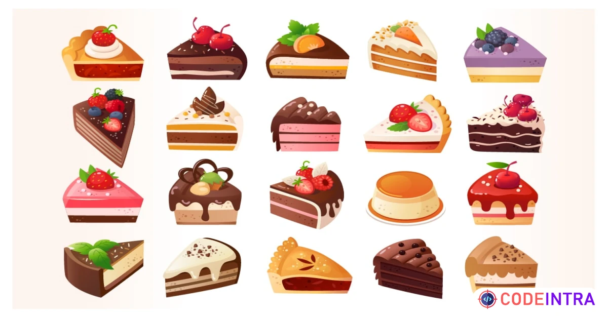 Cakes Slices 3D illustrations Free Download - Codeintra