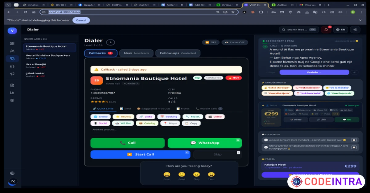 Product featured image CallPro - VoIP Call Center & CRM SaaS (Next.js 16 + Twilio + Stripe) - Codeintra