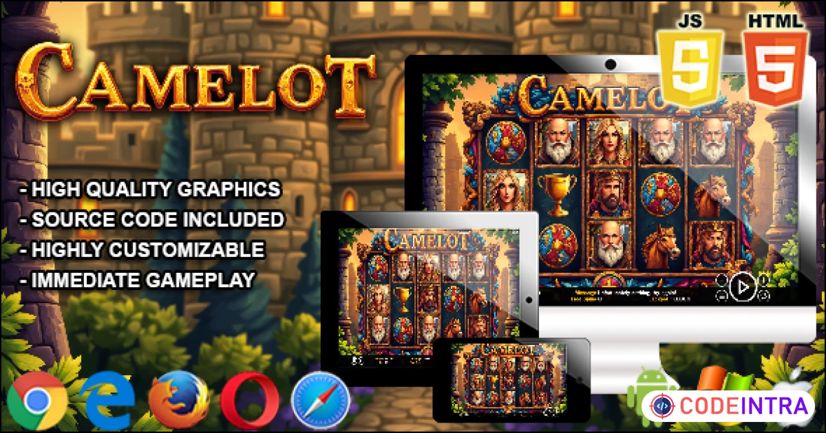 Camelot - HTML5 Slot Machine - Codeintra