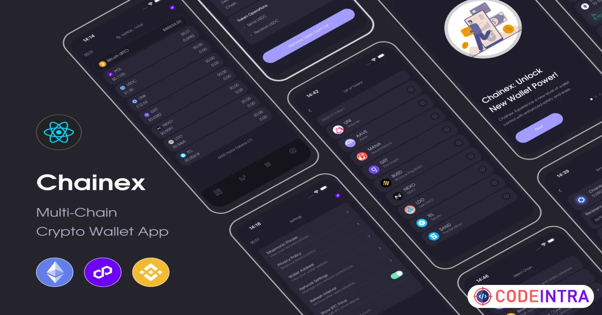 Product featured image Chainex - Multi-Chain Crypto Wallet - Codeintra