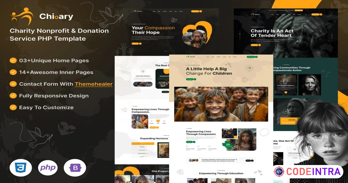Chioary | Charity & Donation PHP Template - Codeintra