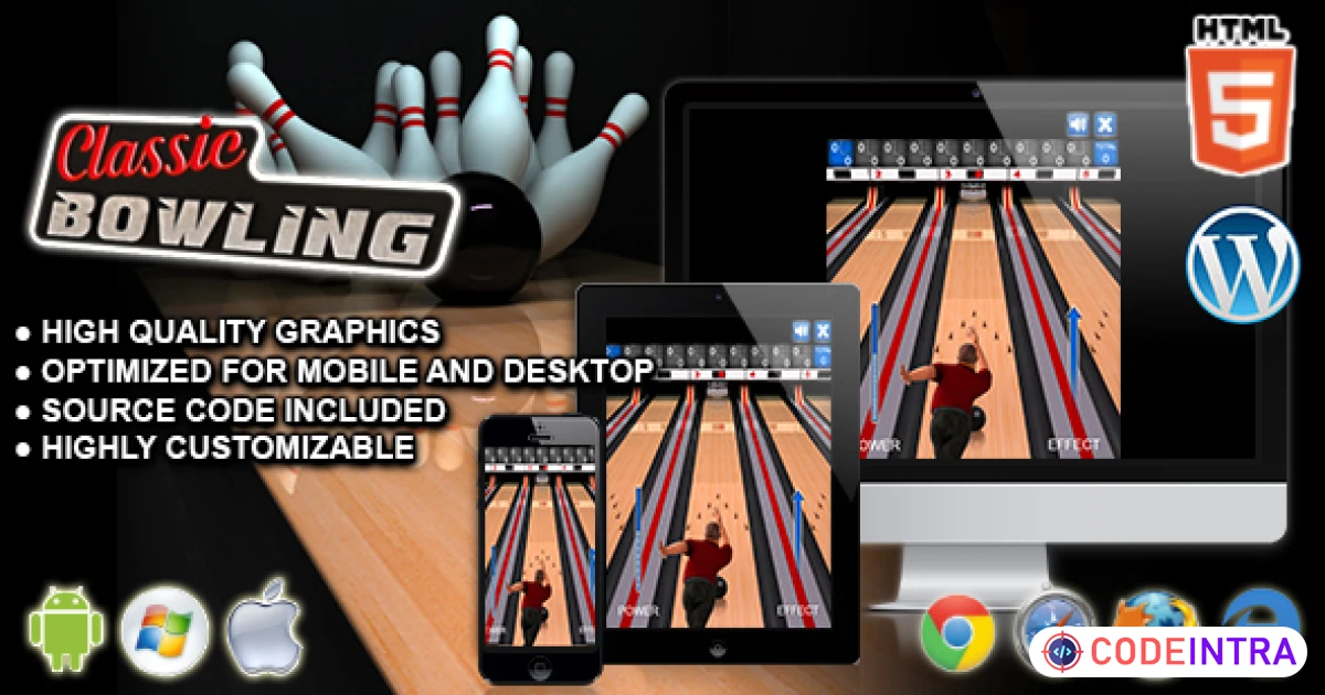 Classic Bowling - HTML5 Sport Game - Codeintra