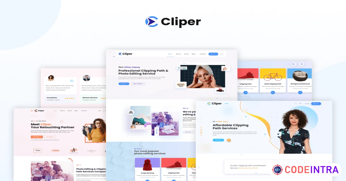 Cliper - Image Editing Agency HTML Template - Codeintra