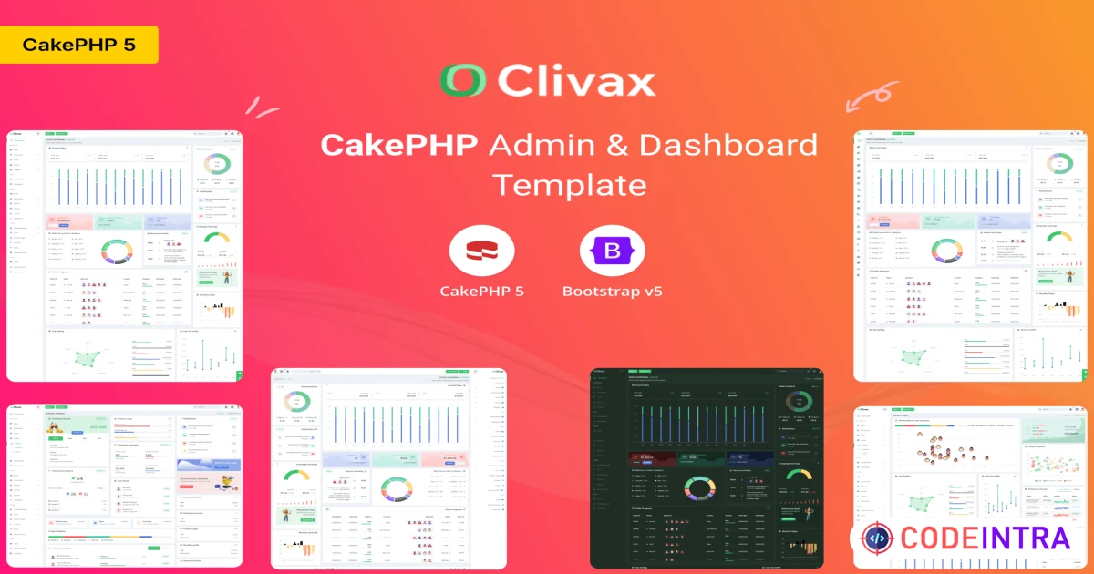 Clivax - CakePHP Admin & Dashboard Template - Codeintra