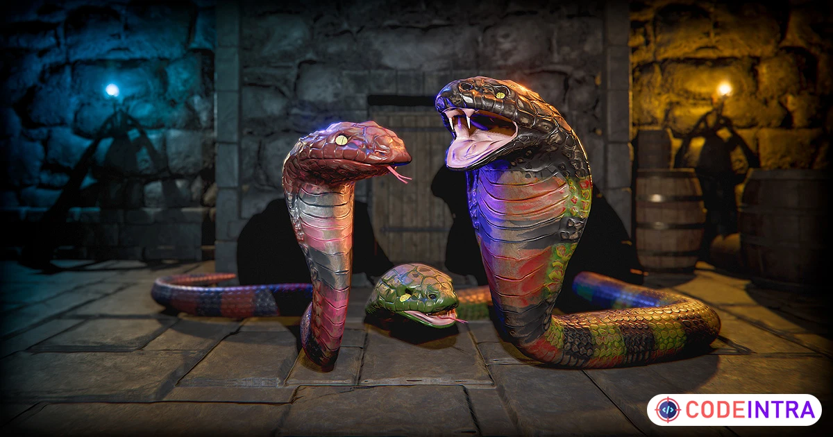 Cobra Snake Pack PBR - Fantasy RPG | 3D Creatures | Unity Assets - Codeintra