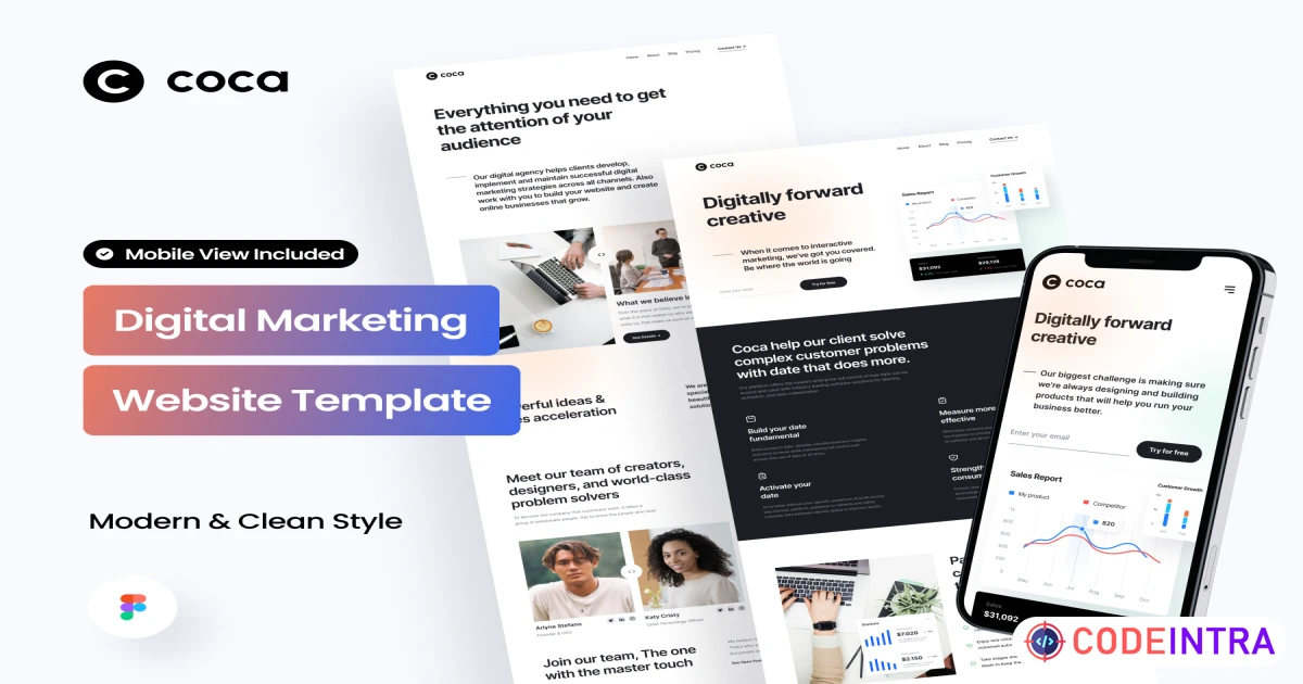 Coca - Digital Marketing Website Figma - Codeintra