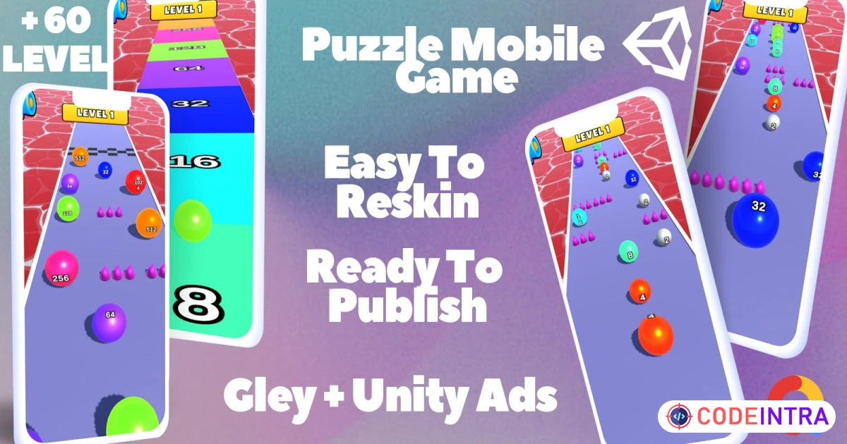 Color Ball Run 2048 - Puzzle Mobile Unity Game - Codeintra