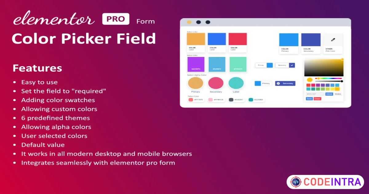 Color Field for Elementor Form - Codeintra