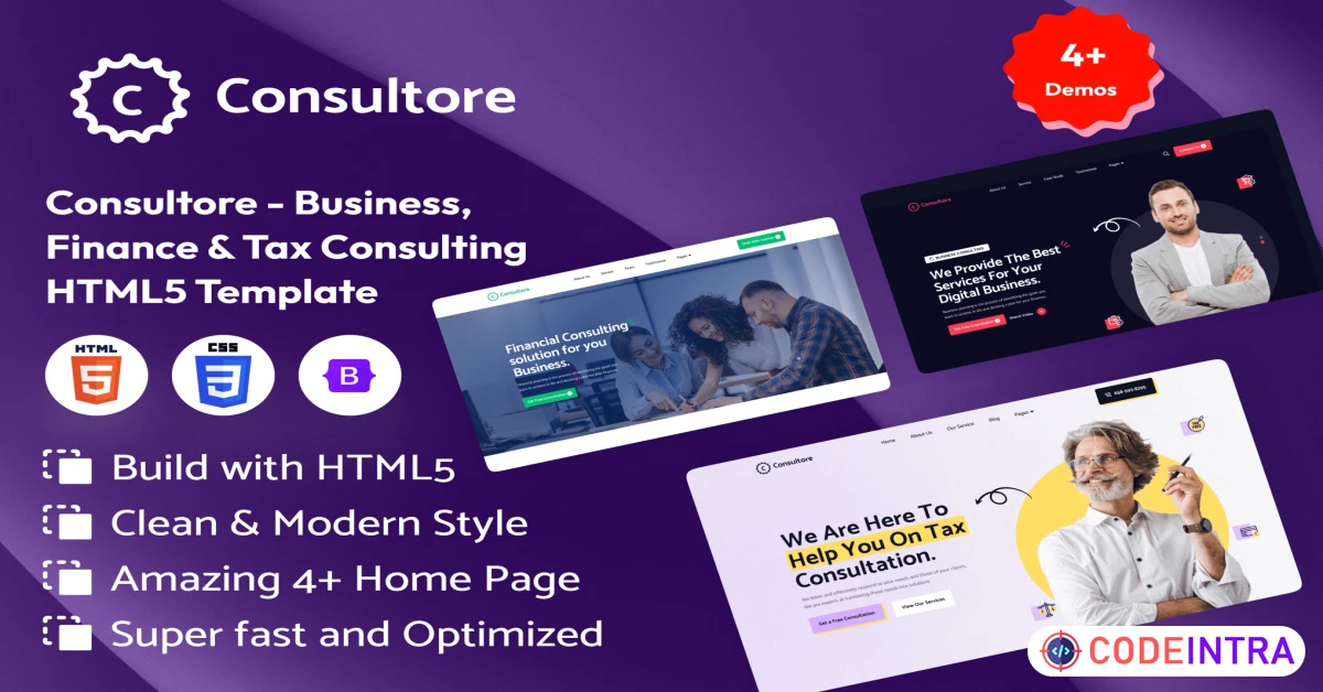 Product featured image Consultore - Business Consulting HTML Template - Codeintra