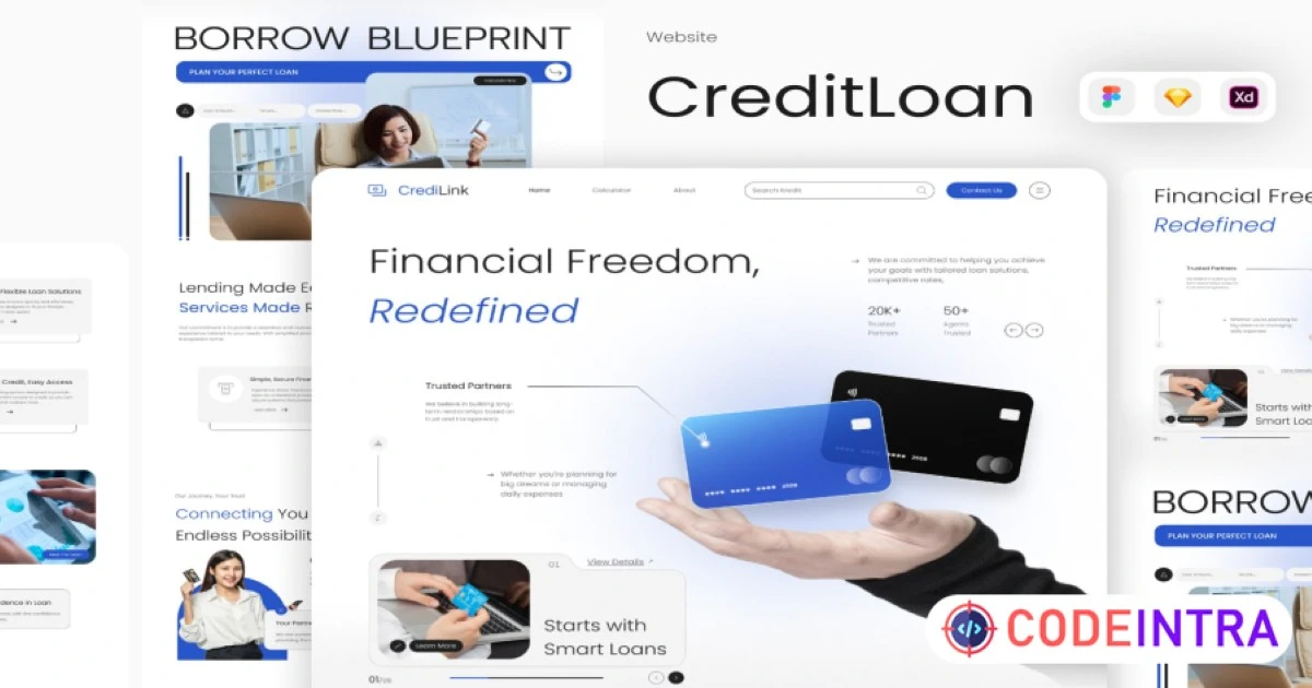 Credilink - Credit_Loan Landing Page Figma Download - Codeintra