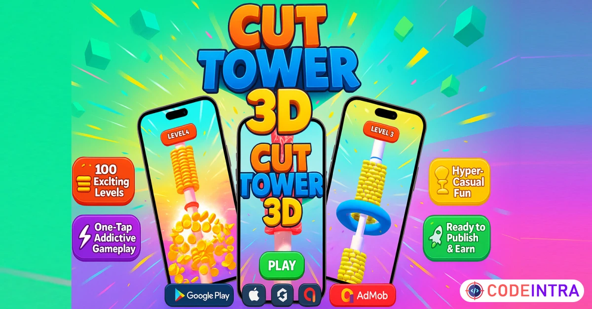Product featured image Cut tower 3d Hyper Casual Game
 - Codeintra
