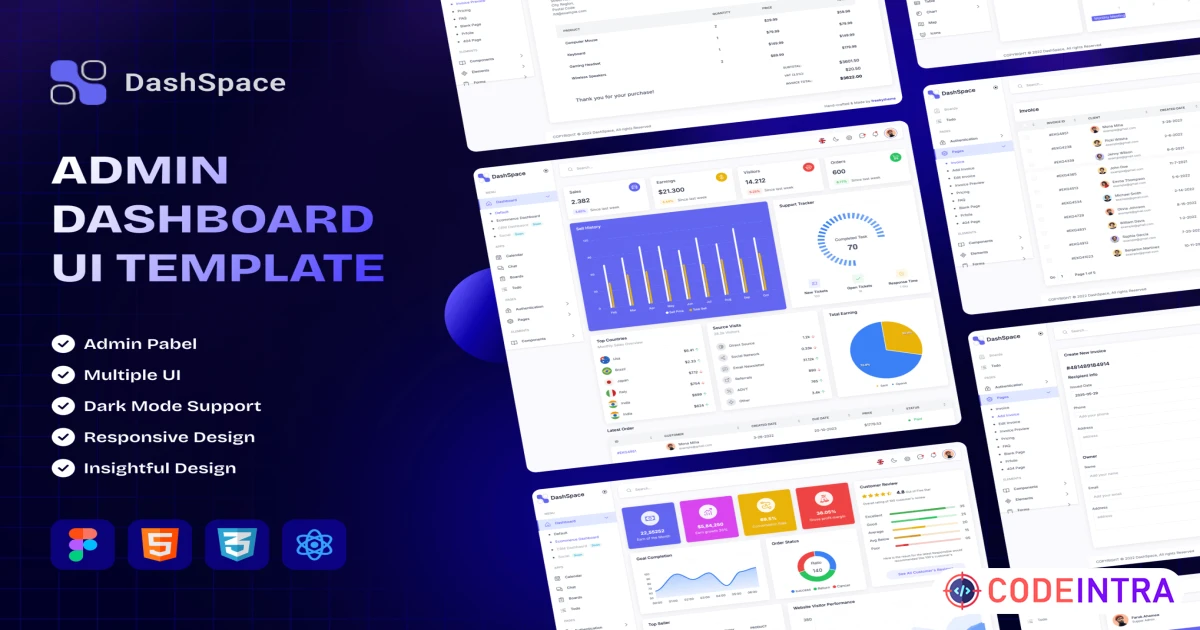 DashSpace - Admin Dashboard Template - Codeintra