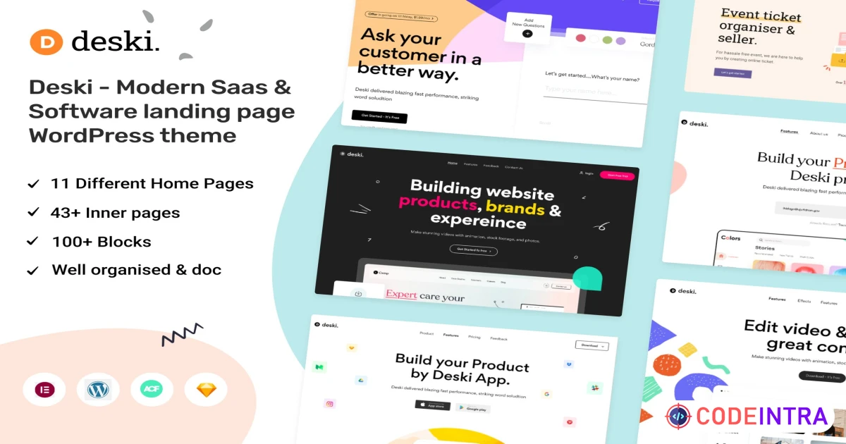 Deski - Modern Saas & Software WordPress Theme - Codeintra