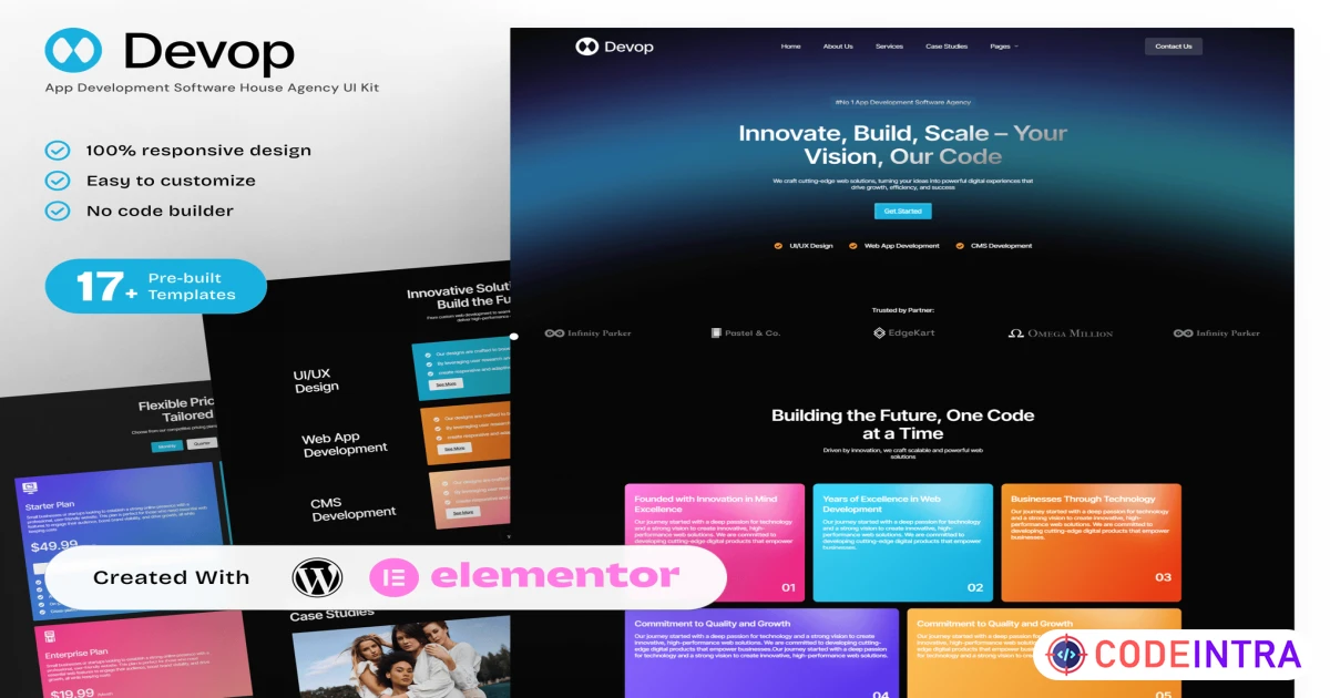 Devop – App Development & Software House Elementor Template Kit - Codeintra