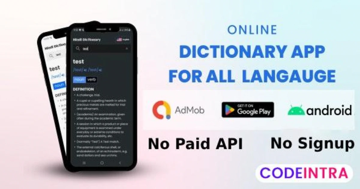 Dictionary app - Android - Codeintra