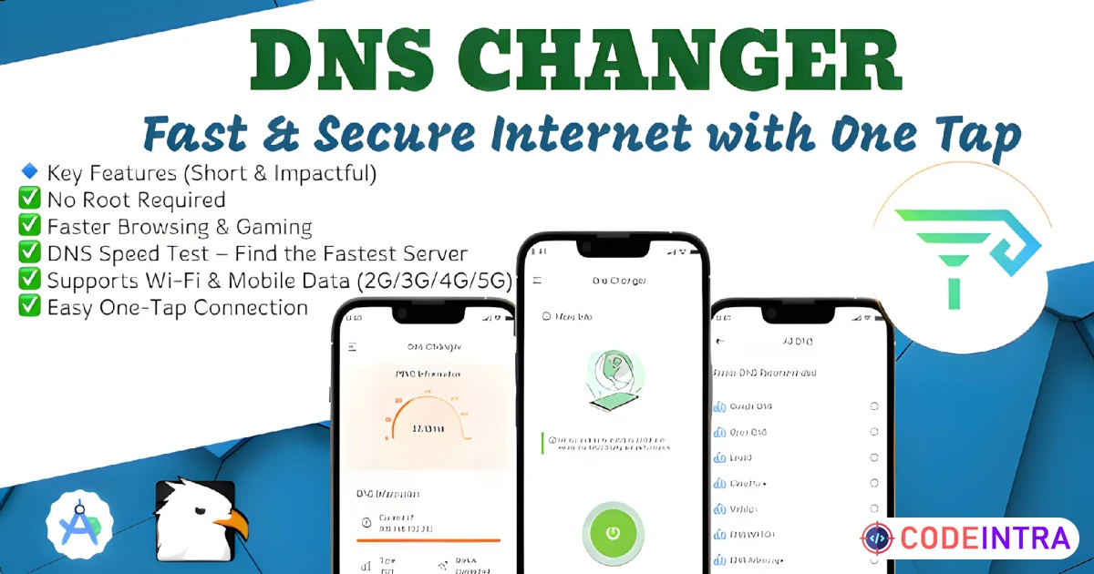 DNS Changer Android App with Admob - Codeintra