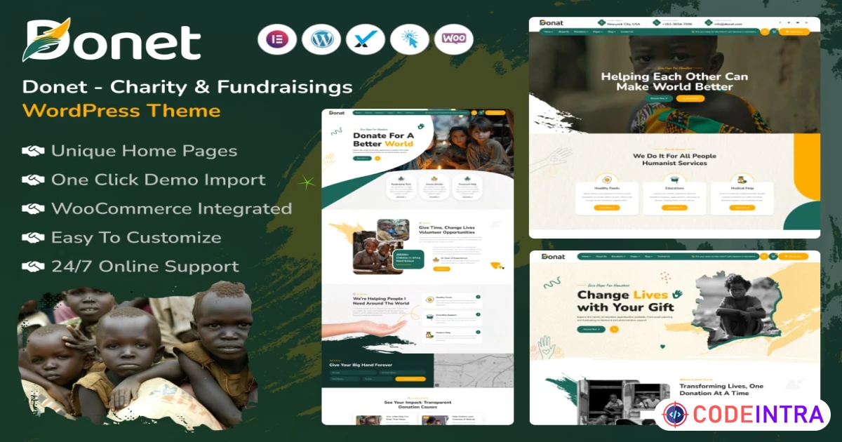 Donat - Charity & Fundraising WordPress Theme - Codeintra
