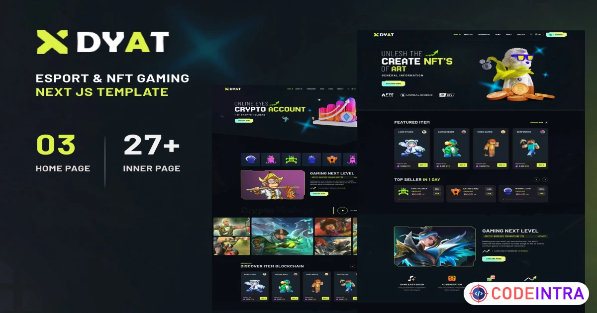 DYAT - eSports and Gaming NFT Next Js Template - Codeintra