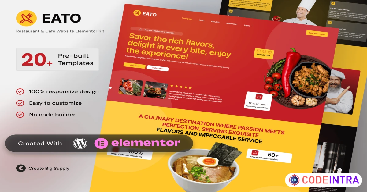 Eato - Restaurant & Cafe Elementor Template Kit - Codeintra