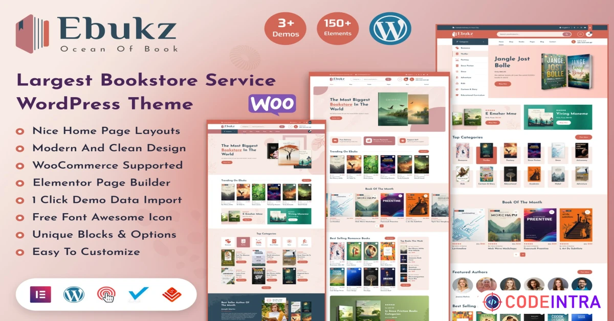 Product featured image Ebukz - eBook & eReading Shop WordPress Theme - Codeintra