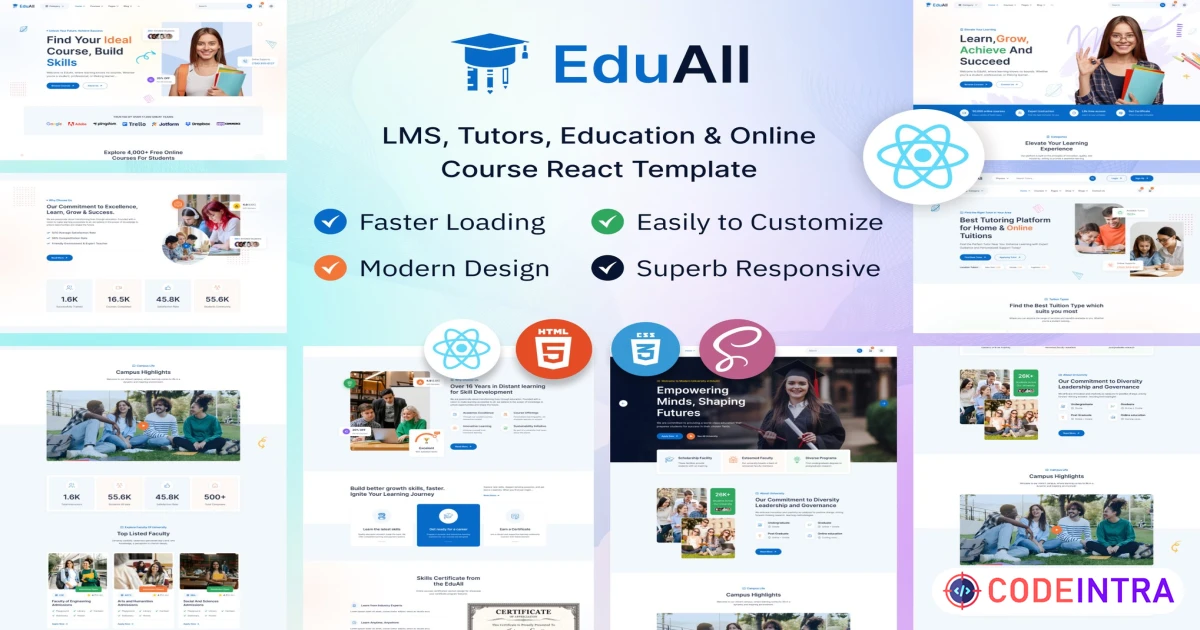EduAll - Education Online Course LMS Tutors React - Codeintra