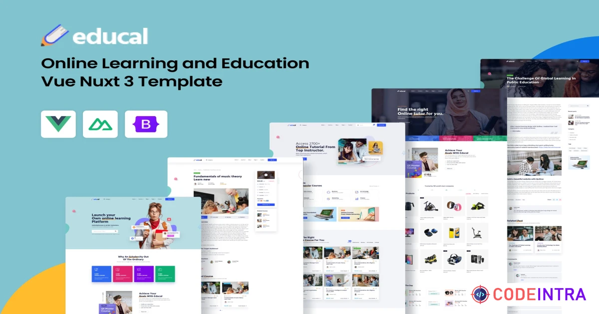 Educal – Education Template For Vue Nuxt Template - Codeintra