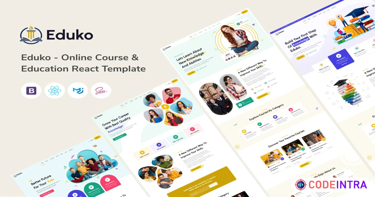 Eduko - Online Course & Education React Template - Codeintra