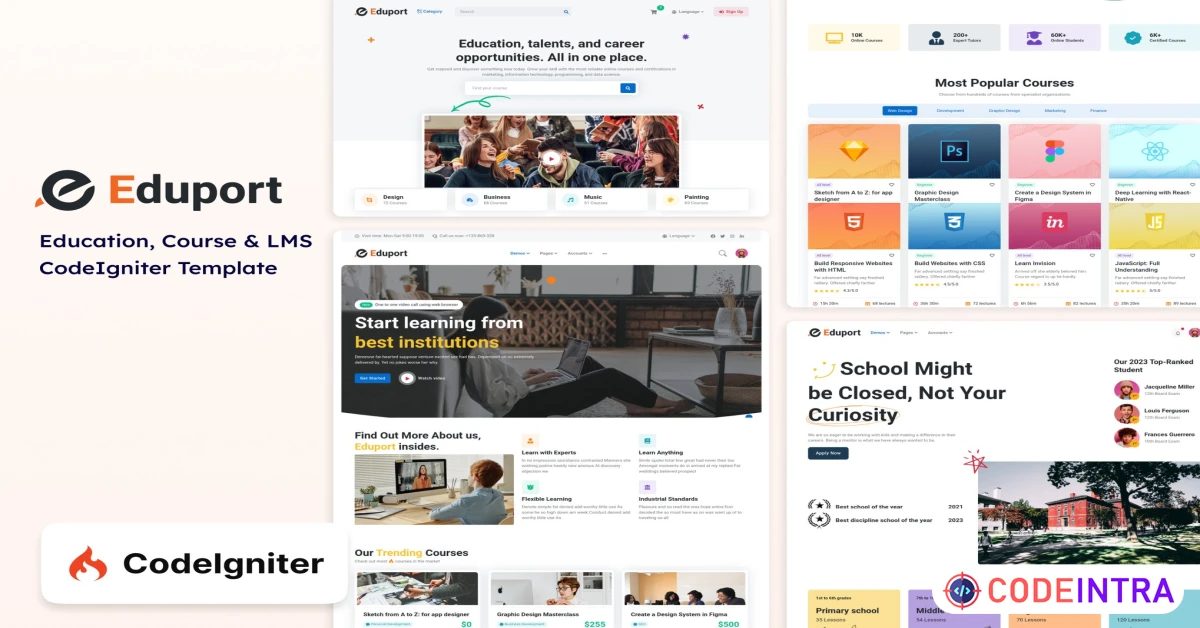Product featured image Eduport - CodeIgniter LMS, Education and Course - Codeintra