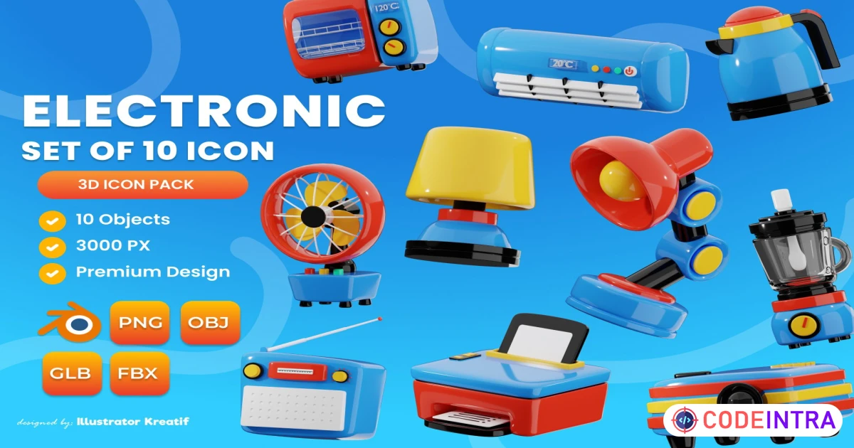 Electronic Device 3d Icon PNG - OBJ - GLB - FBX Premium Design - Codeintra