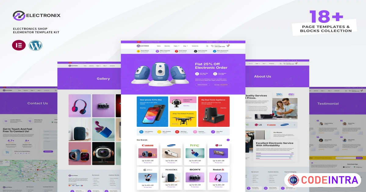 Electronix - Electronics Shop Elementor Template Kit - Codeintra