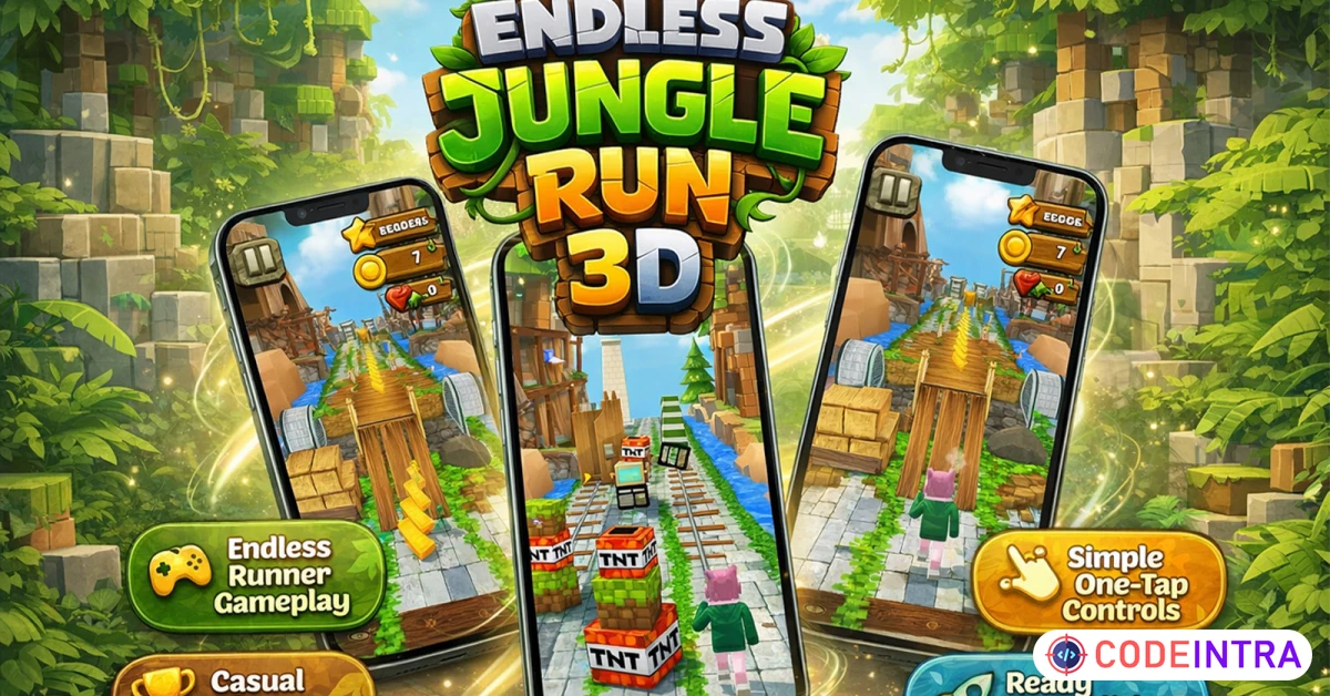 Product featured image Endless Jungle Run 3D Mobile Game Unity
 - Codeintra