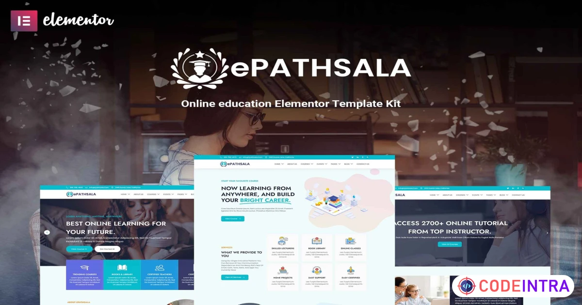 ePathsala - Online Education Elementor Template Kit - Codeintra