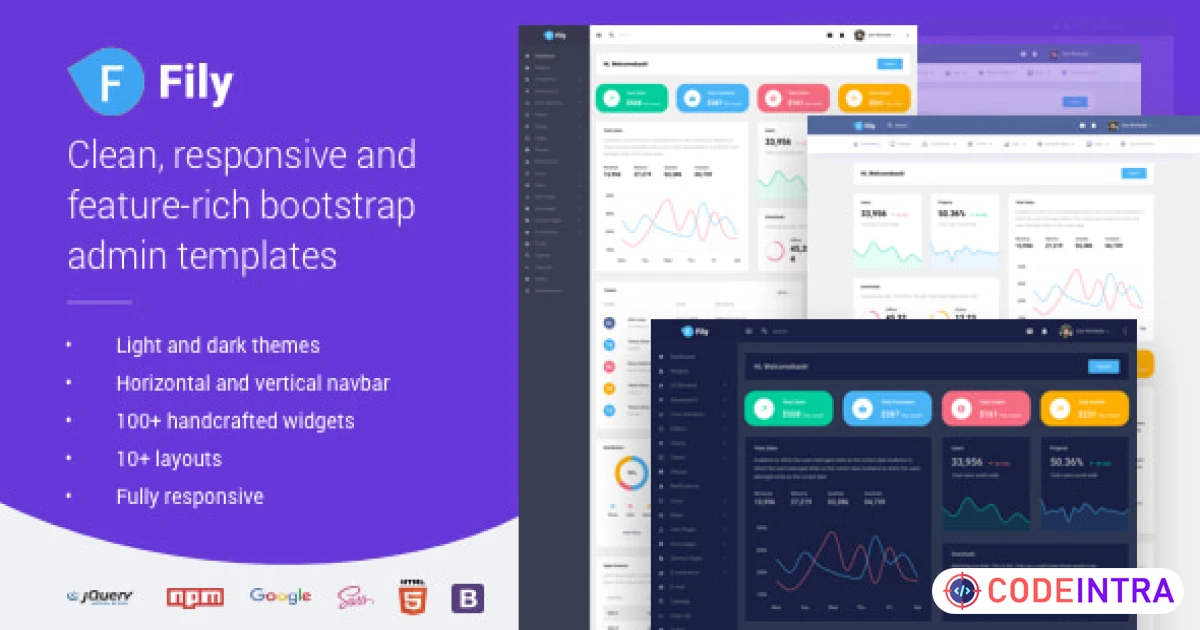 Fily - Responsive Bootstrap 5 Admin Template - Codeintra