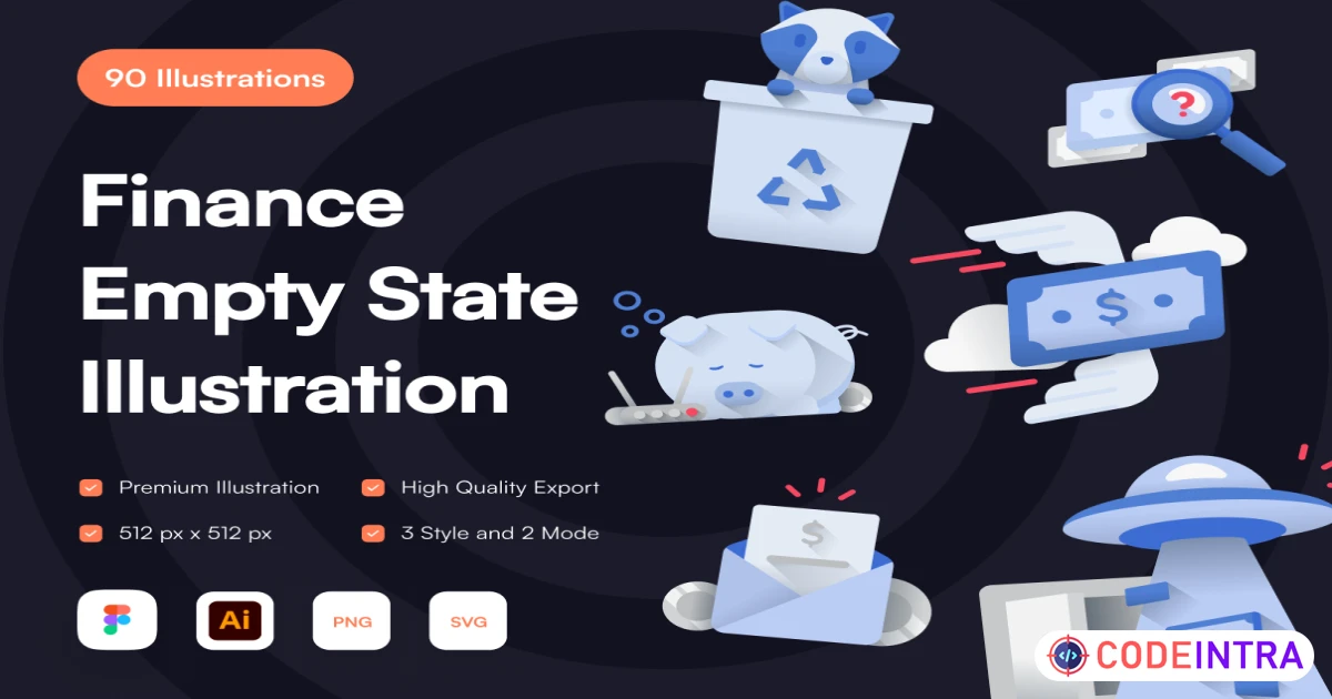 Finance Empty State Illustration - Illustrations - Codeintra