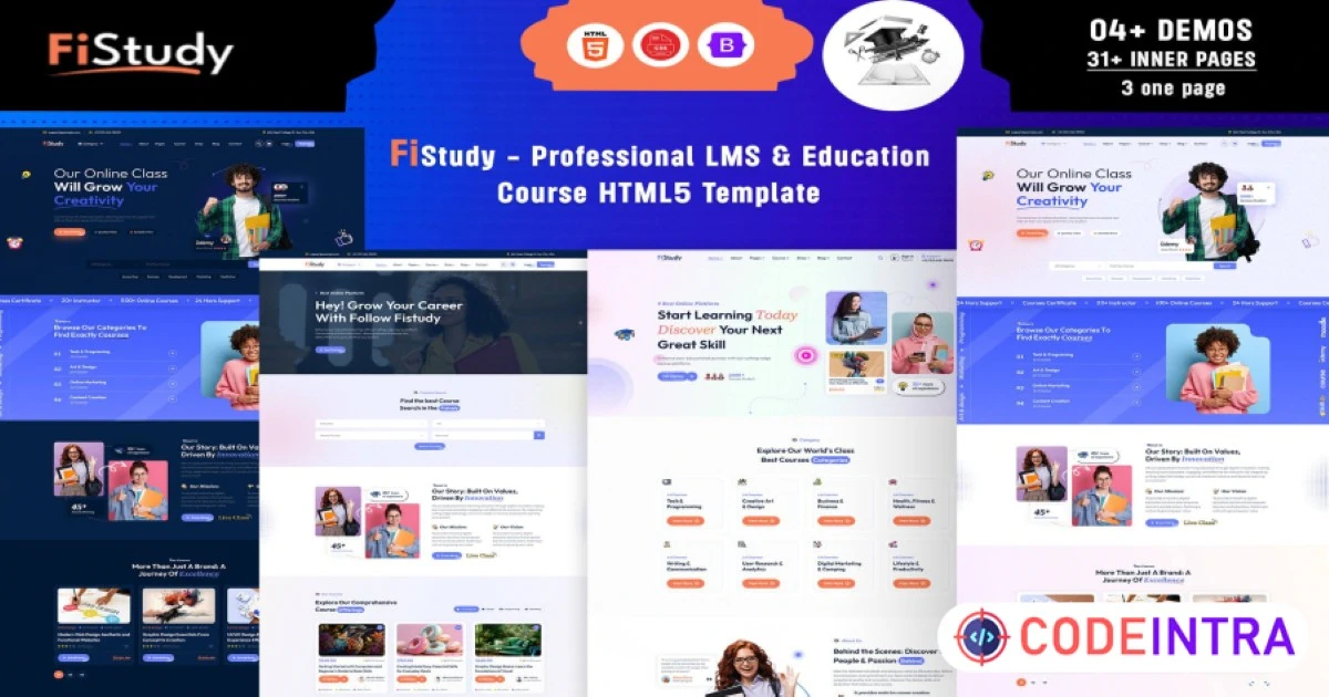 FiStudy - LMS & Education Course HTML5 Template - Codeintra