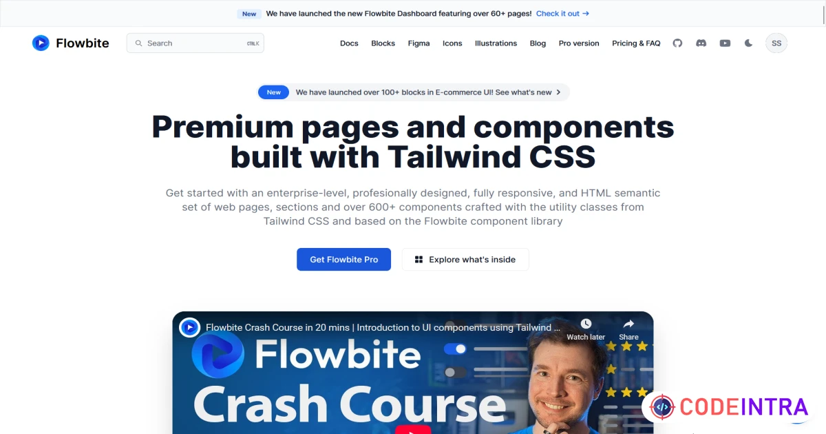 Flowbite Pro (Developer Edition) - Landing Pages (HTML) - Codeintra