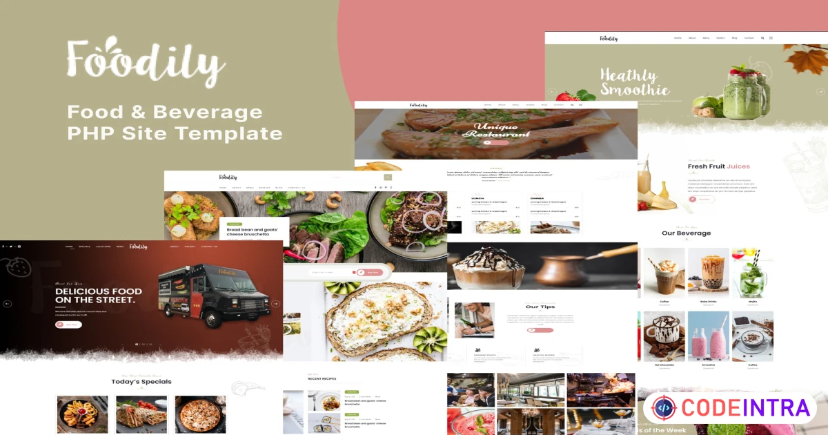 Foodily - Food and Beverage Shop PHP Template - Codeintra