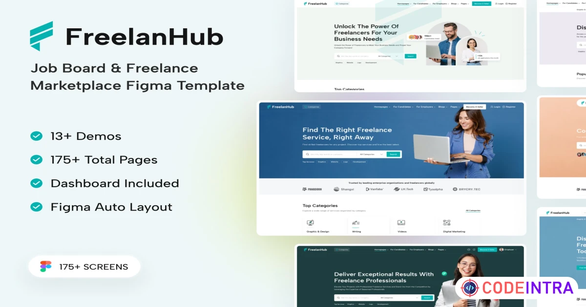 FreelanHub - Job Board Freelance Marketplace HTML - Codeintra