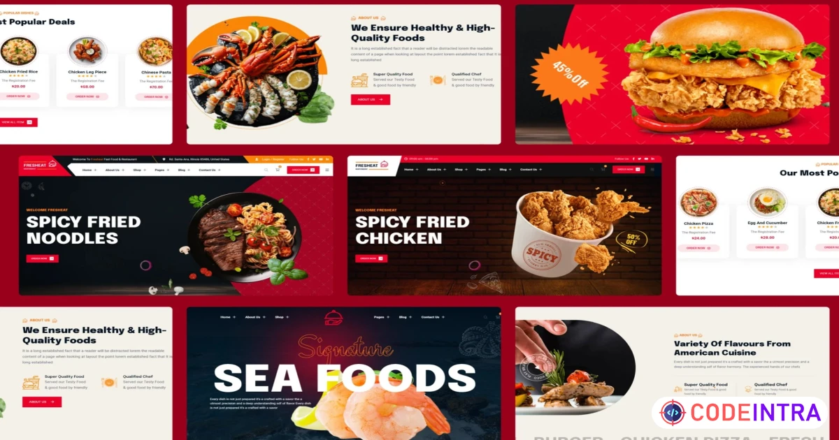 Fresheat - Plantilla ReactJS de restaurantes y restaurantes de comida rápida - Codeintra