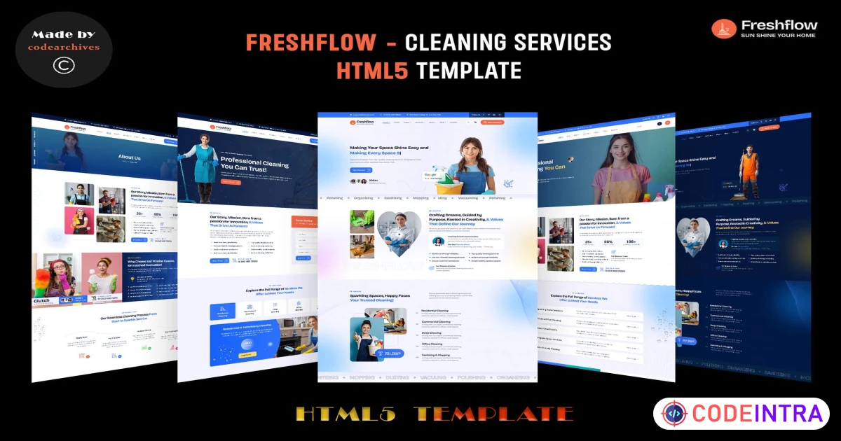 Freshflow - Cleaning Services HTML Template - Codeintra