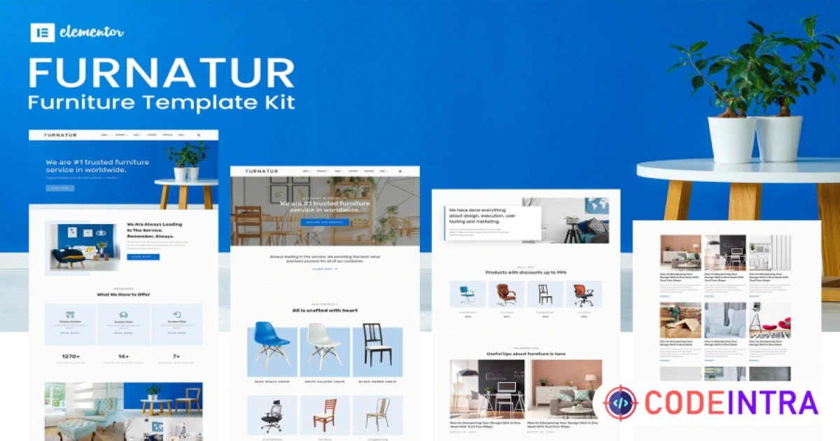 Furnatur - Furniture eCommerce Elementor Template Kit - Codeintra