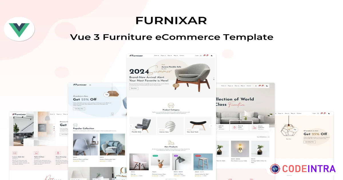 Furnixar - Vue 3 Furniture eCommerce Template - Codeintra