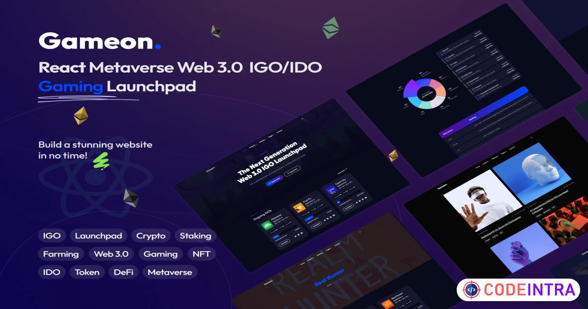 Gameon - Metaverse IGO Launchpad React Template - Codeintra