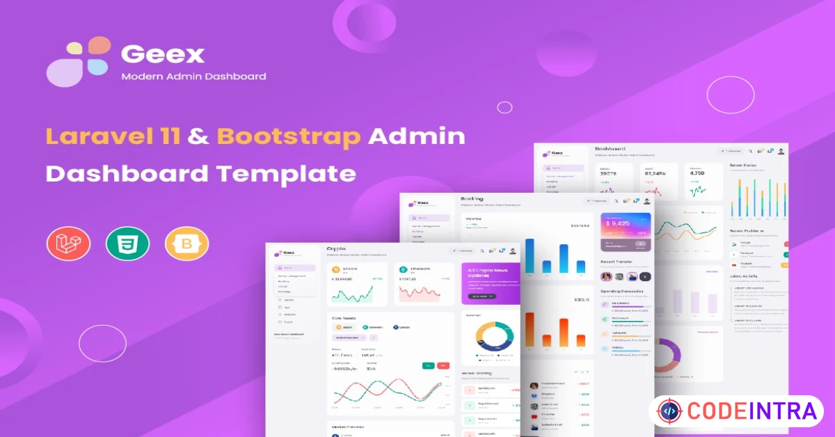 Product featured image Geex - Laravel Admin Dashboard Template - Codeintra