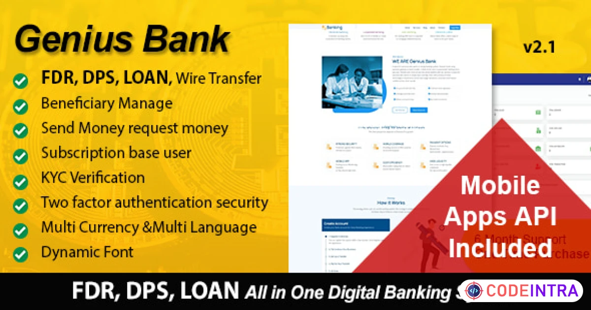 Genius Bank - All in One Banking System - Codeintra