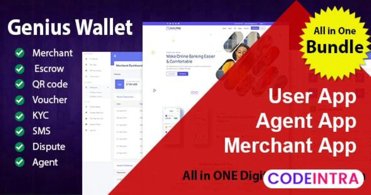 GeniusWallet Bundle - Digital Payment Solution wit - Codeintra
